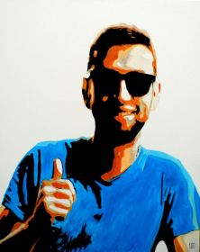 Yes We Can - Self portrait, oil on canvas 100 x 80 cm, 2020